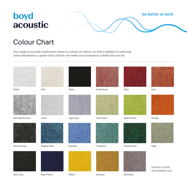 Boyd Acoustic 24mm Desk Screen Modesty Panel - 1800mm