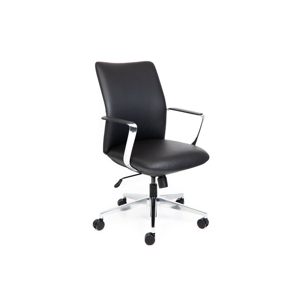 Chair Solutions Director Mid Back Black Leather Chair