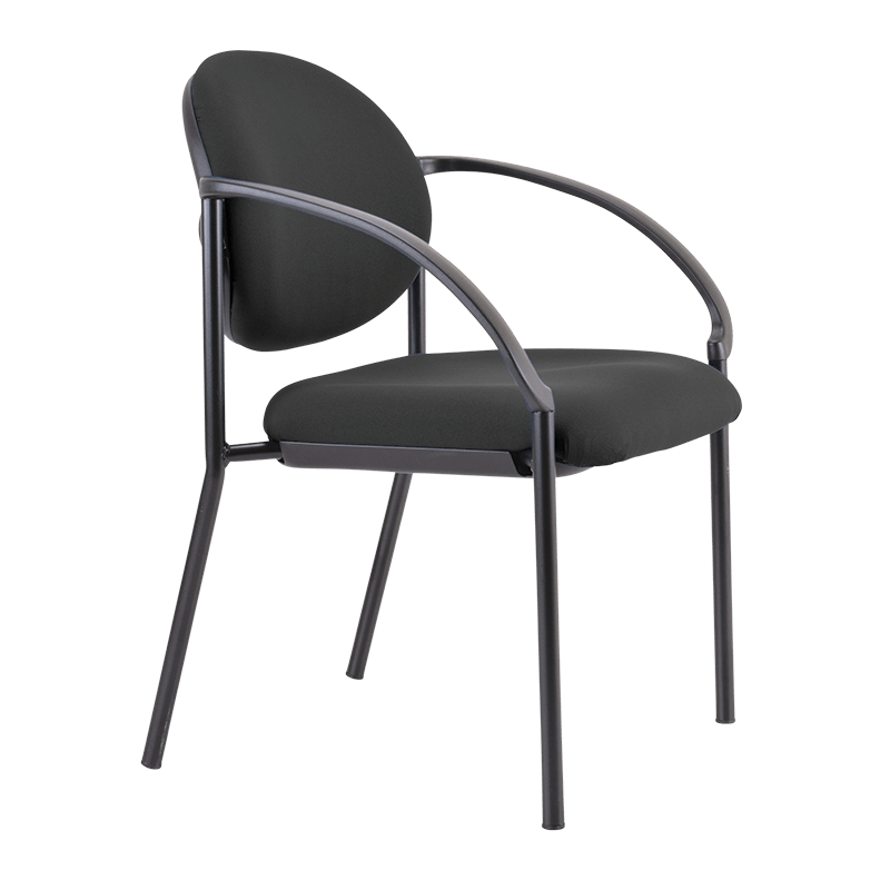 Buro Essence Chair With Arms - Black Powder Coat Frame