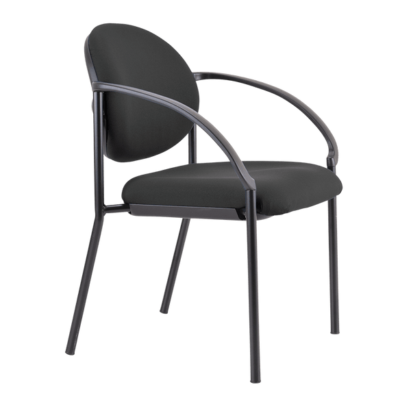 Buro Essence Chair With Arms - Black Powder Coat Frame