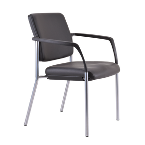Buro Lindis With Arms Chair - Reflective Silver Frame