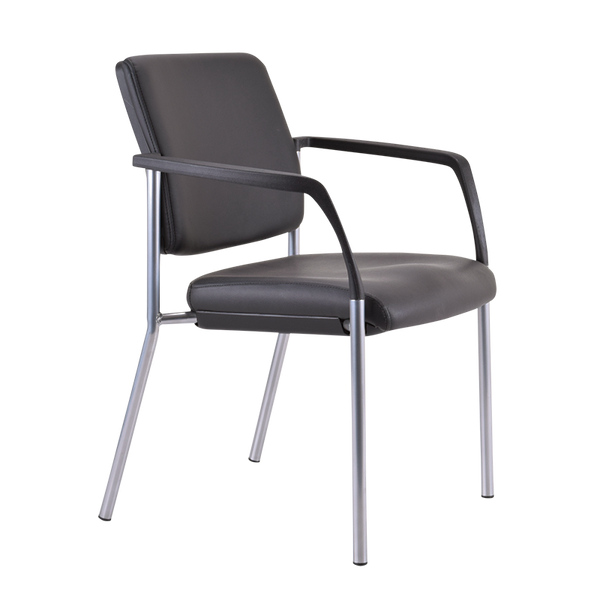 Buro Lindis With Arms Chair - Reflective Silver Frame