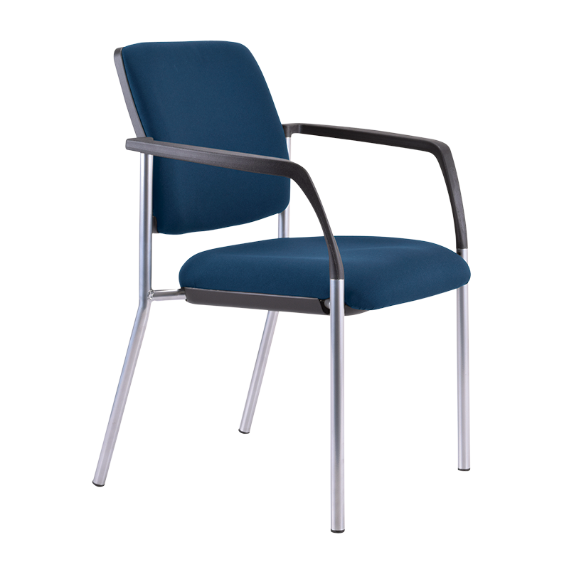 Buro Lindis With Arms Chair - Reflective Silver Frame