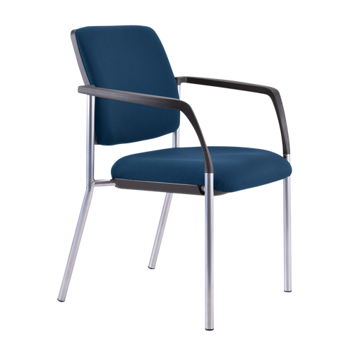 Buro Lindis With Arms Chair - Reflective Silver Frame
