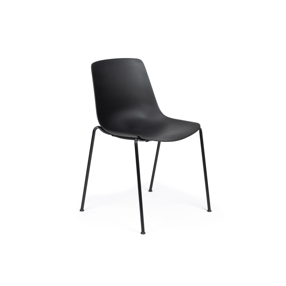 Chair Solutions OLA 4-Leg Chair - Black Frame - Black Shell