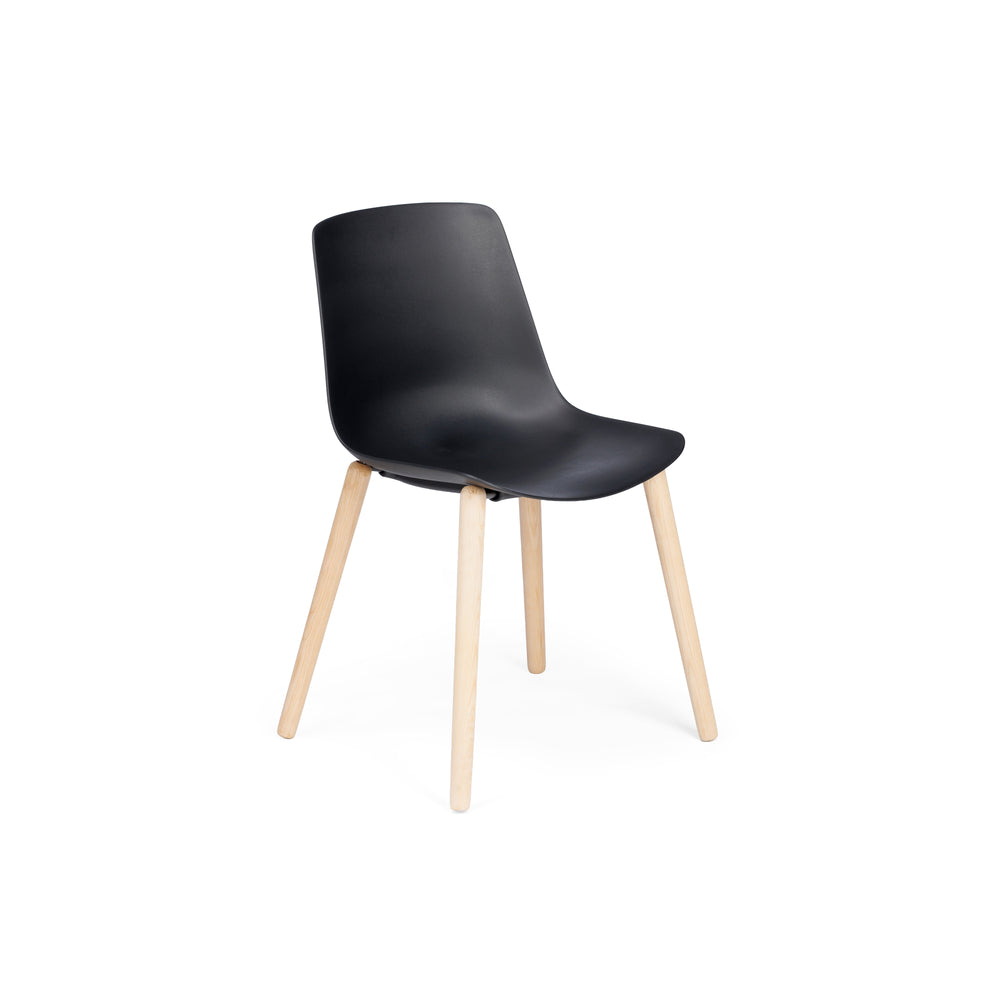 Chair Solutions OLA Natural Timber Chair - Black Shell