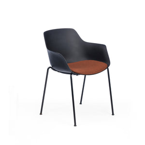 Chair Solutions OLA Relax 4-Leg Chair - Black Frame - Black Shell - Seat Pad