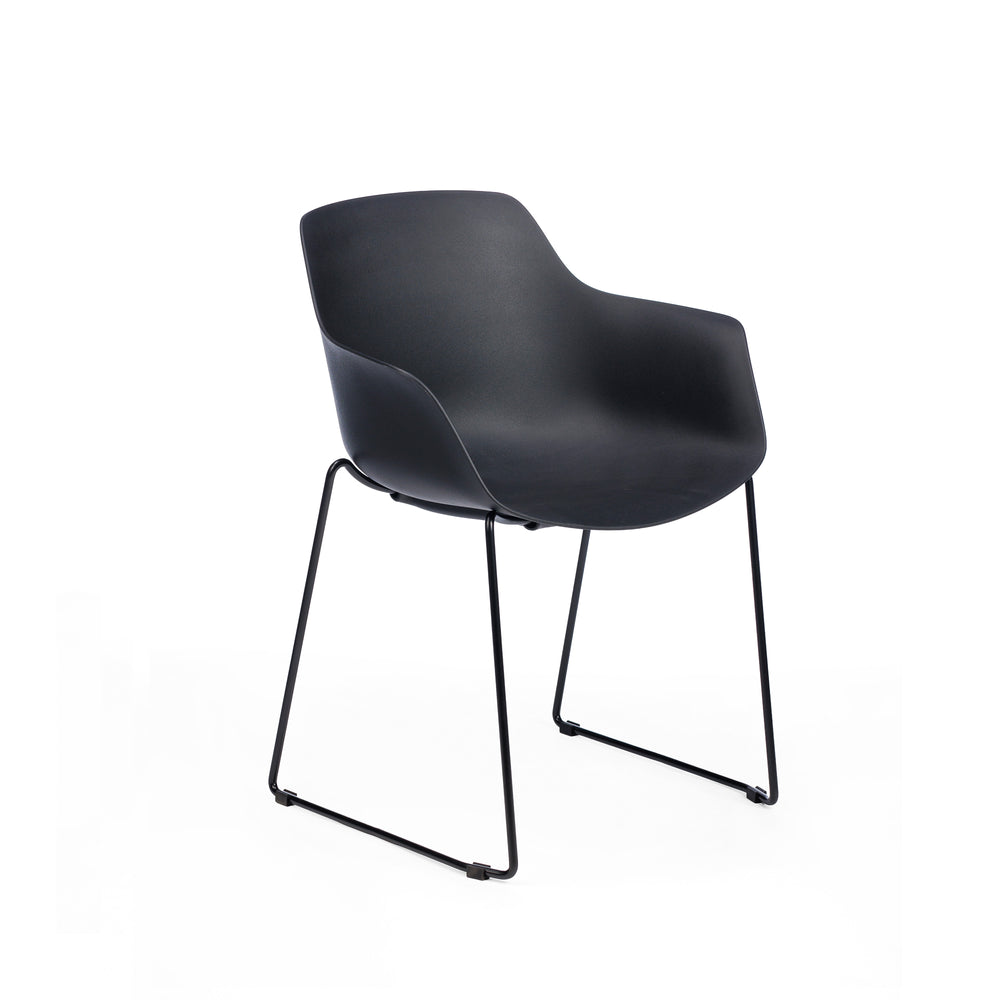 Chair Solutions OLA Relax Sled Chair - Black Frame - Black Shell