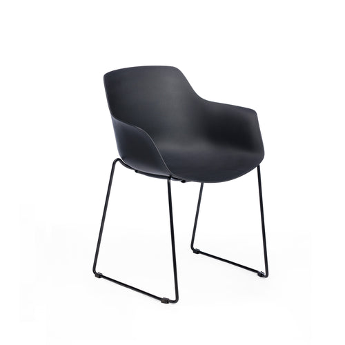 Chair Solutions OLA Relax Sled Chair - Black Frame - Black Shell