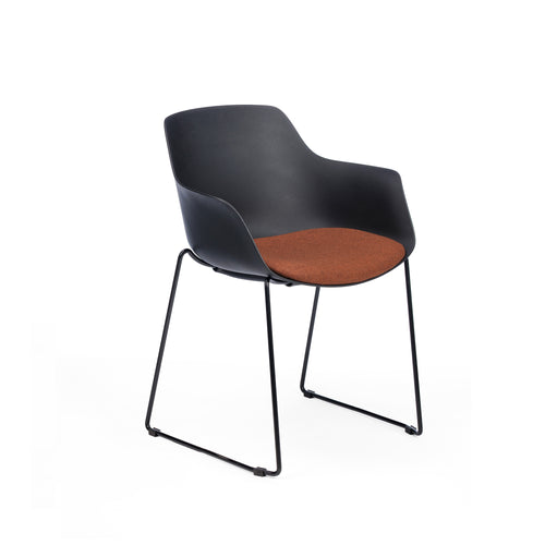 Chair Solutions OLA Relax Sled Chair - Black Frame - Black Shell - Seat Pad