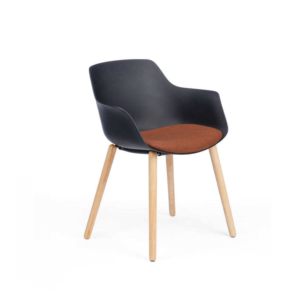 Chair Solutions OLA Relax Natural Timber Chair - Black Shell - Seat Pad
