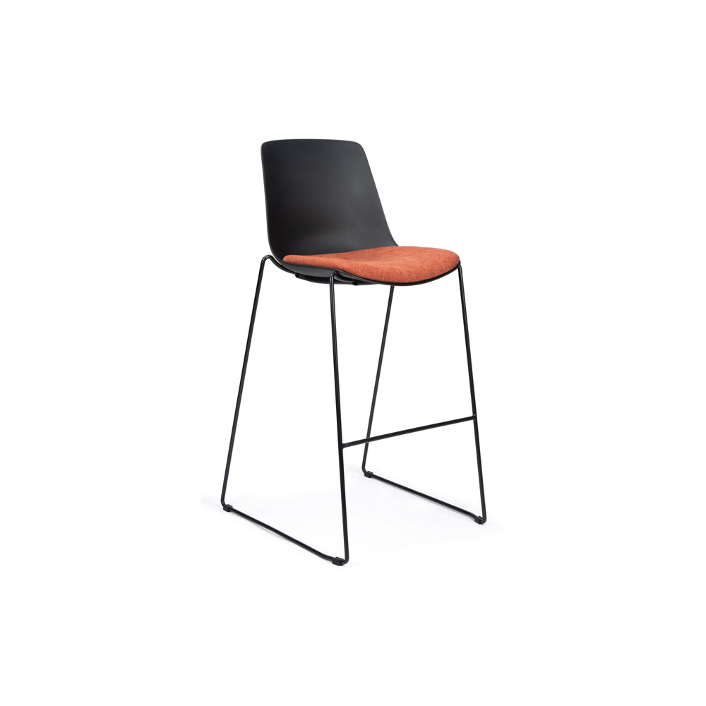 Chair Solutions OLA Stool 76 Hi Back - Black Sled & Shell - Seat Pad