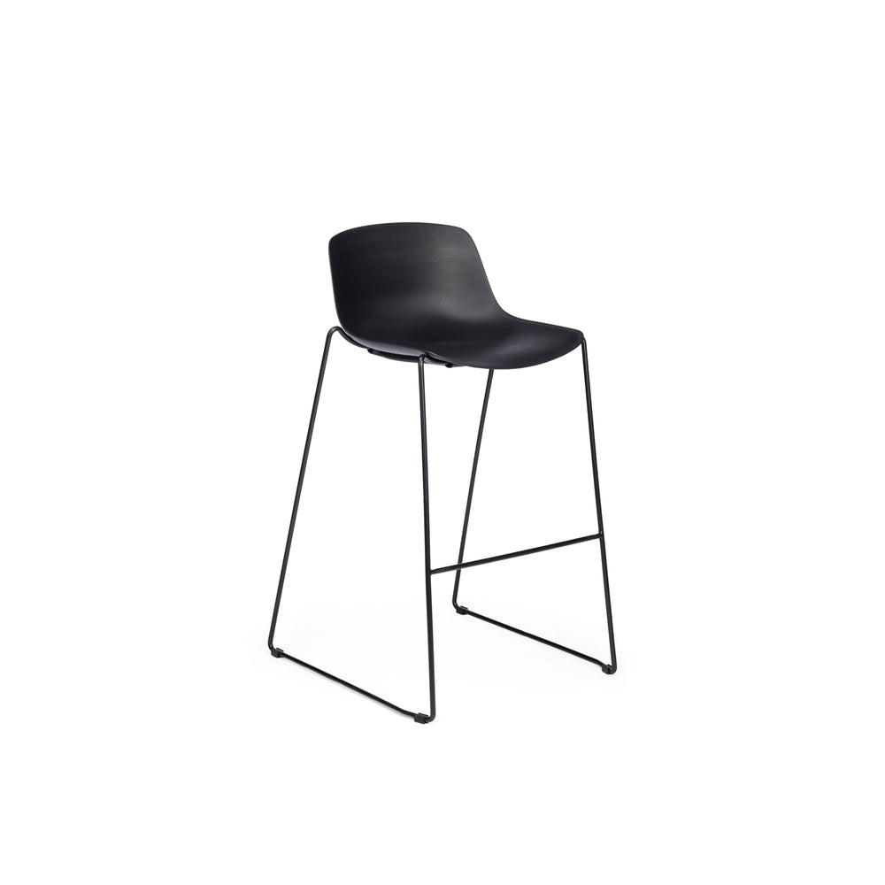 Chair Solutions OLA Stool 76 Low Back - Black Sled & Shell
