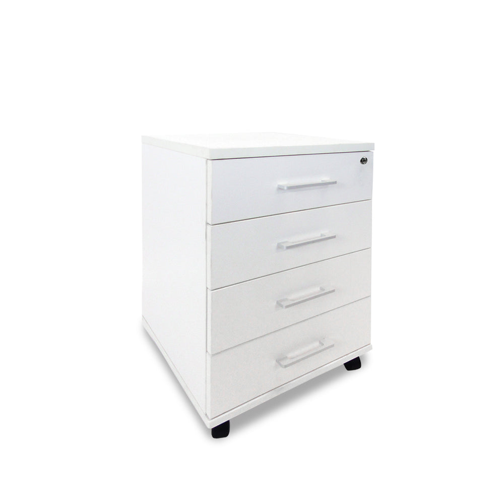 Mobel Sonic White 4-Drawer Mobile Storage Unit