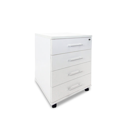 Mobel Sonic White 4-Drawer Mobile Storage Unit